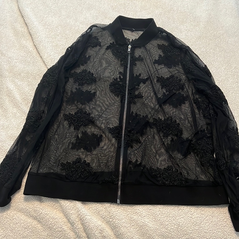 Torrid mesh embroidered bomber jacket